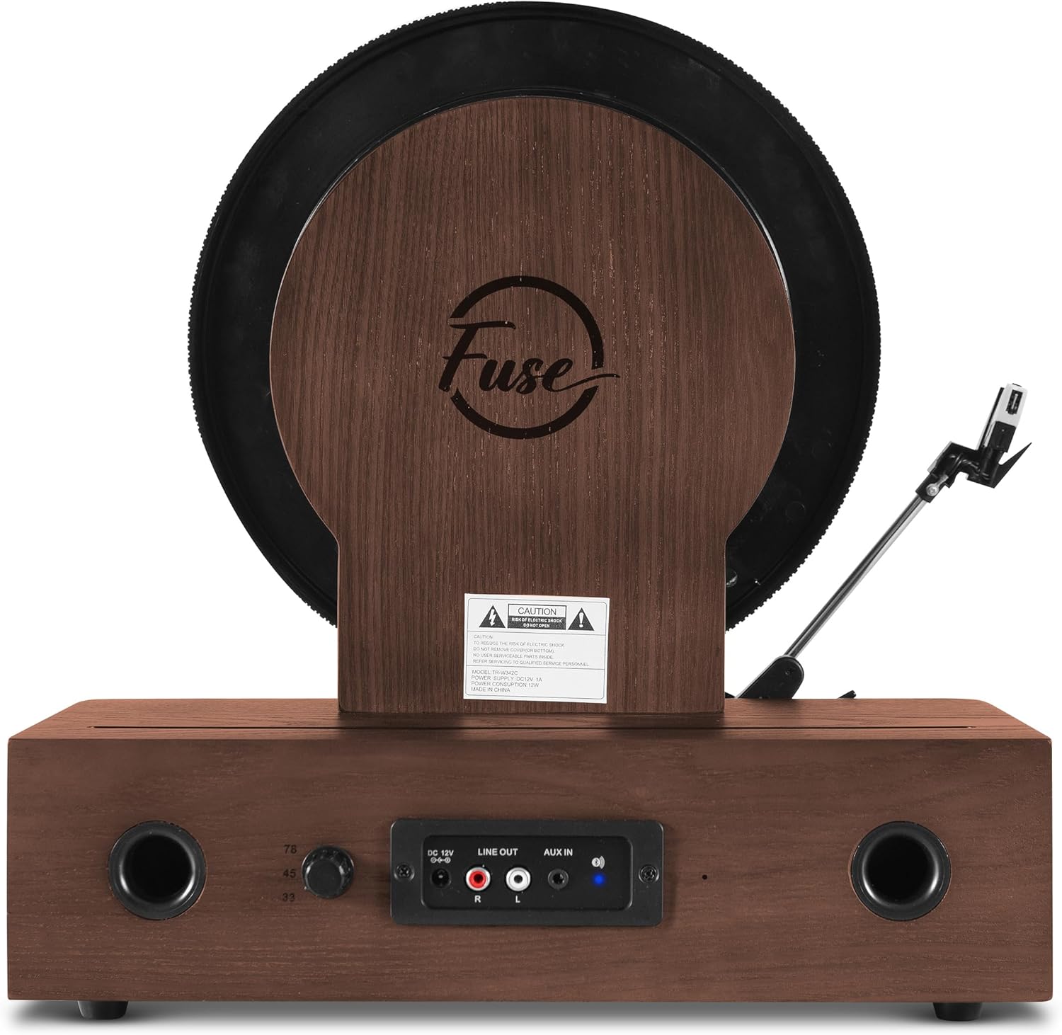 Wrap Vertical Record Player With Bluetooth In/Out. Fm Radio. And Built-In Album Cover Holder