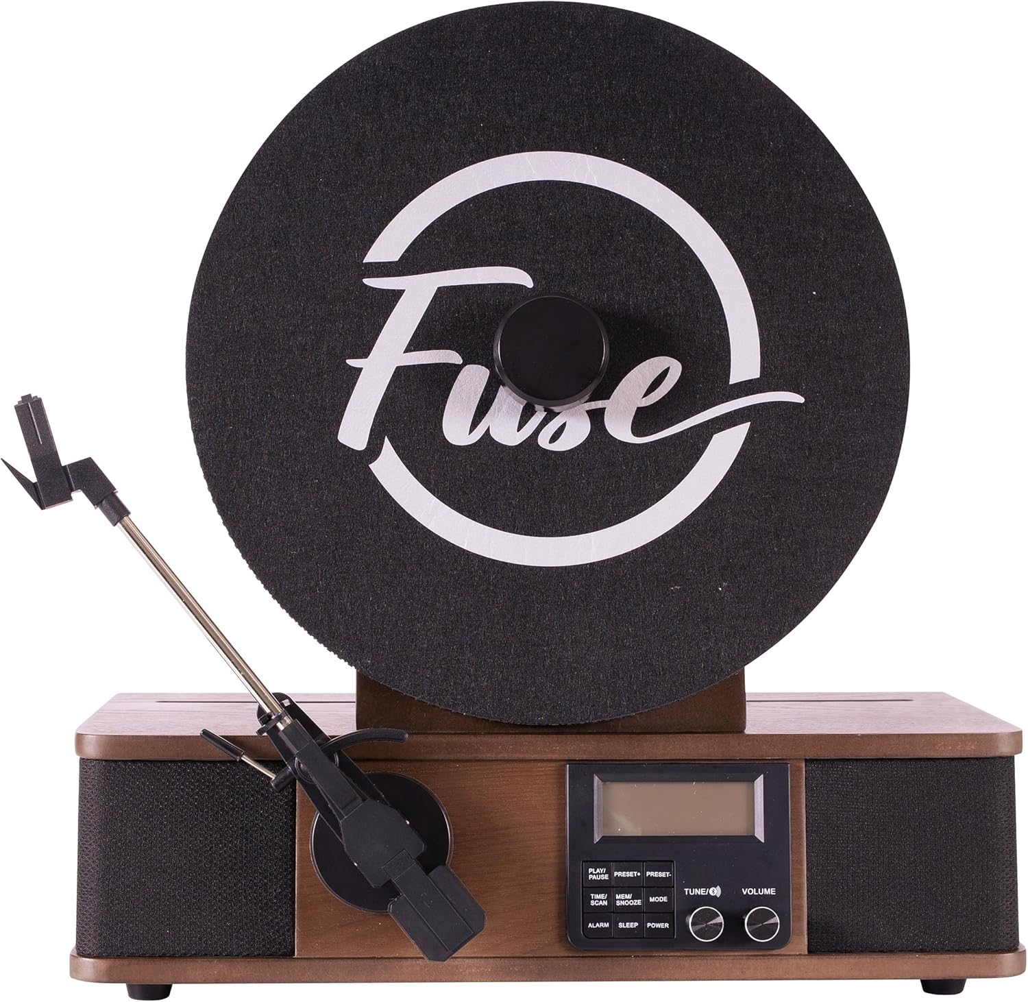 Wrap Vertical Record Player With Bluetooth In/Out. Fm Radio. And Built-In Album Cover Holder