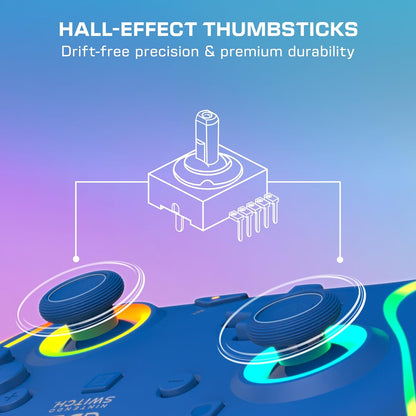Turtle Beach Afterglow Wave Blauw bekabelde gamingcontroller Officieel gelicentieerd voor Nintendo Switch 2