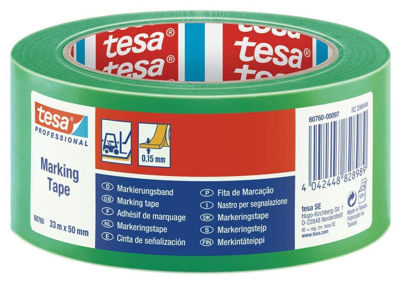 tesa 60760 tijdelijke signaalbanden 33 m x 50 mm, groen
