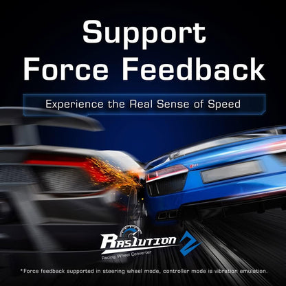 Brook Ras1ution 2 – Universele Racestuur Converter voor PS5 / PS4 / PS3 / Nintendo Switch/Xbox 360 / Originele Xbox – Ondersteunt Force Feedback & Instelbare Stuurhoek