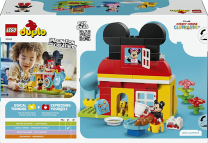 LEGO DUPLO Disney Mickey Mouse Clubhouse with Minnie & Pluto - Educational Fine Motor Skills Toy for Toddlers - incl. 3 Figures & Toodles - Gift for 2+ Year Old Boys & Girls - 10465