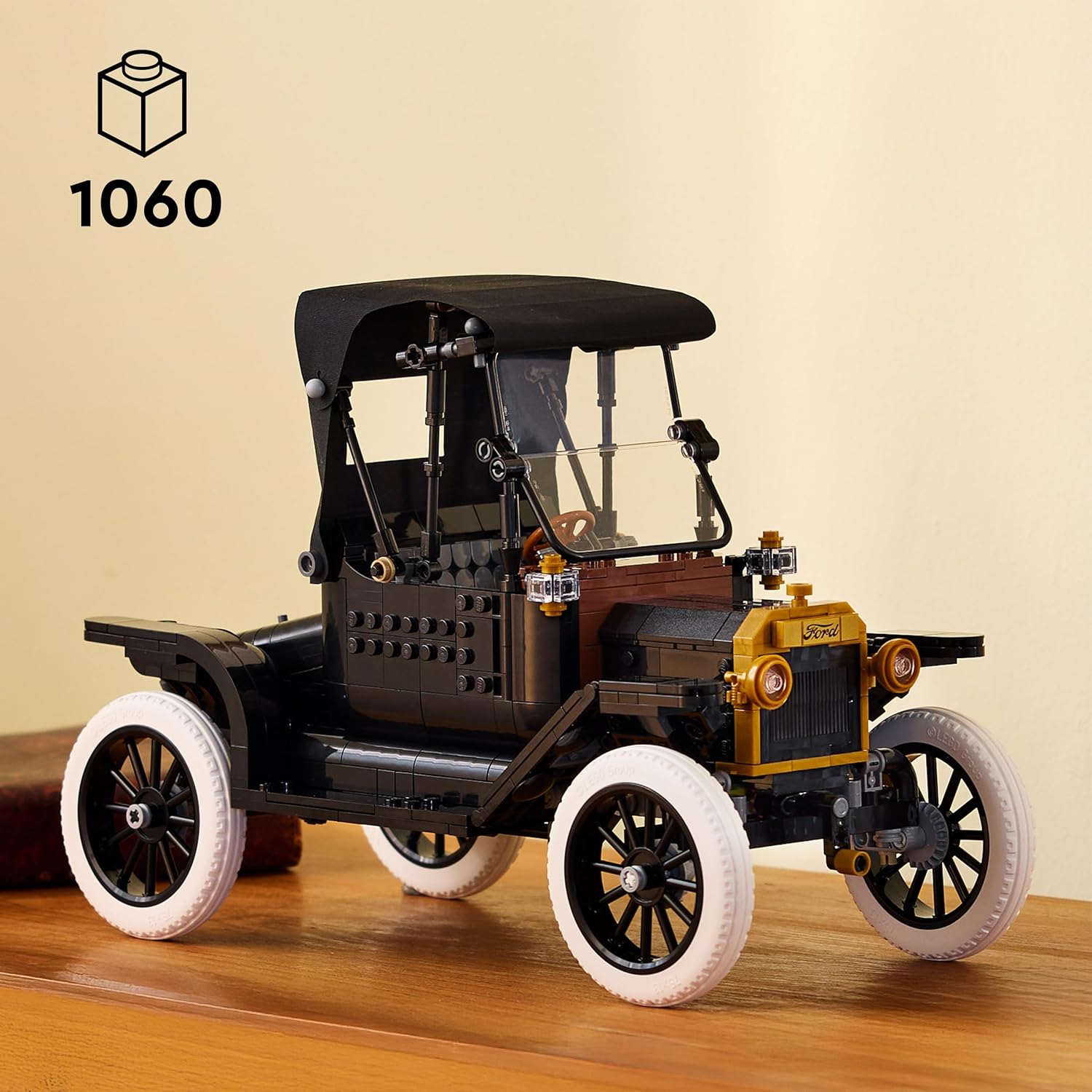LEGO Icons Ford Model T - Retro Car Model Kit for Adults - Collectible Display Set w/Fabric Roof, Tall Wheels & Split Windscreen - DIY Gift for Fans of Classic Vehicles - 11376