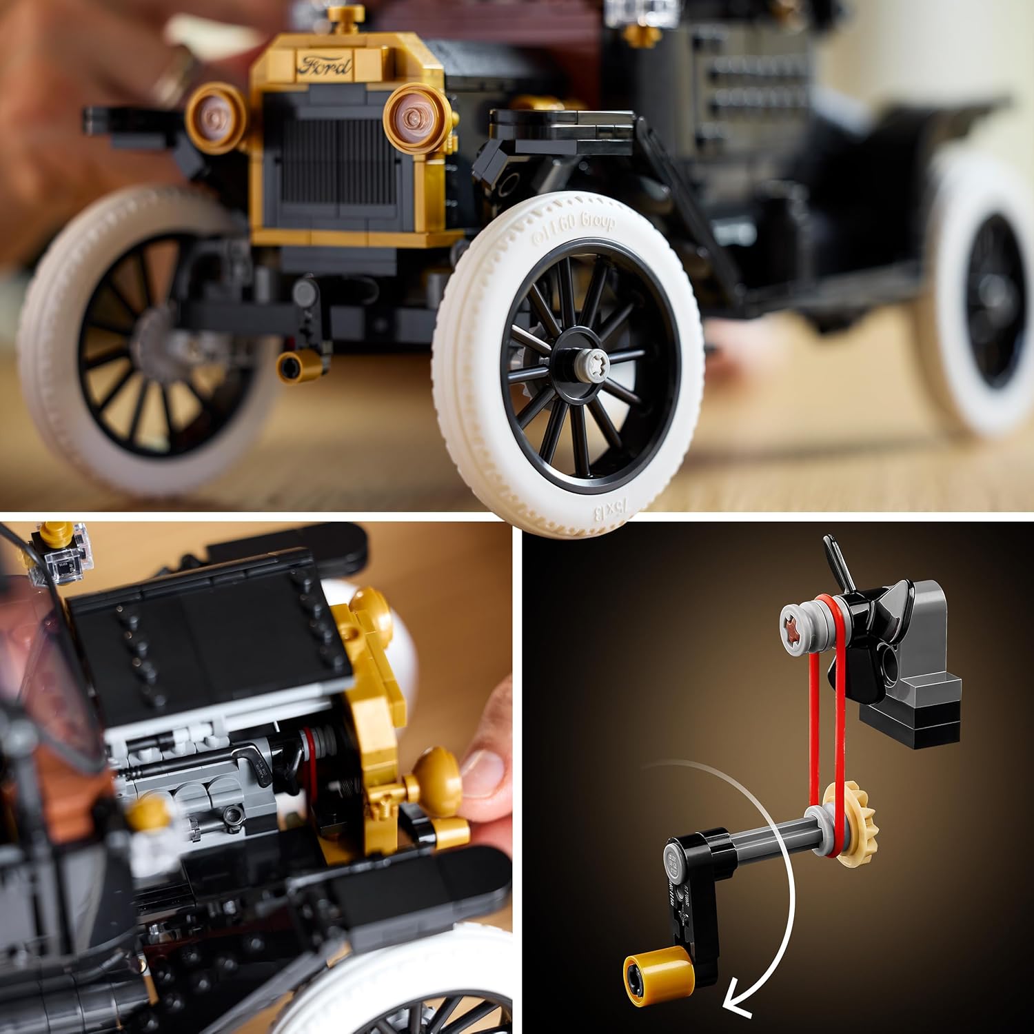 LEGO Icons Ford Model T - Retro Car Model Kit for Adults - Collectible Display Set w/Fabric Roof, Tall Wheels & Split Windscreen - DIY Gift for Fans of Classic Vehicles - 11376