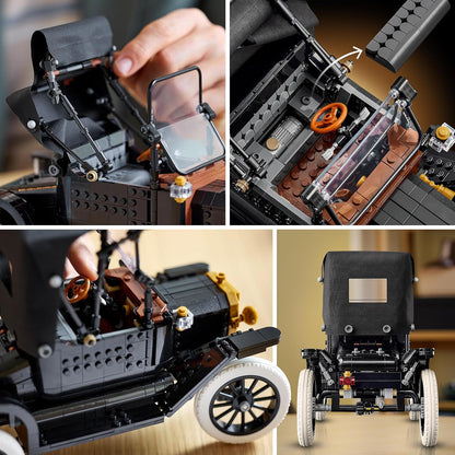 LEGO Icons Ford Model T - Retro Car Model Kit for Adults - Collectible Display Set w/Fabric Roof, Tall Wheels & Split Windscreen - DIY Gift for Fans of Classic Vehicles - 11376