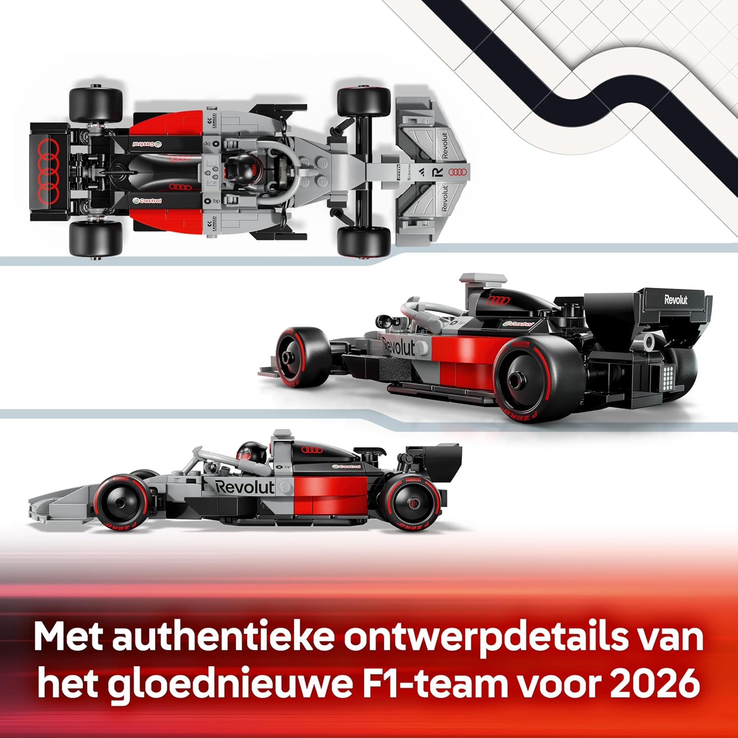LEGO Speed Champions Audi Revolut F1 Team R26 Race Car Toy - Model Kit w/Collectible Driver Minifigure - Birthday Gift for 10+ Year Old Boys and Teenage Motorsport Fans - 77259