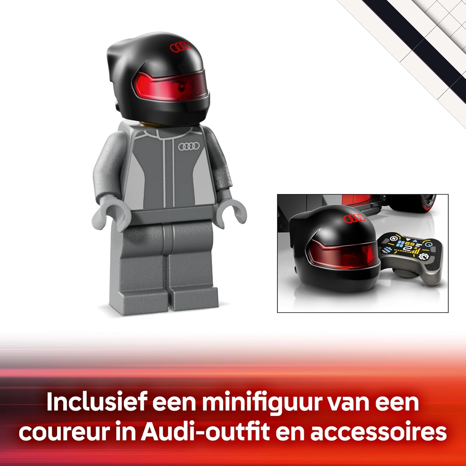 LEGO Speed Champions Audi Revolut F1 Team R26 Race Car Toy - Model Kit w/Collectible Driver Minifigure - Birthday Gift for 10+ Year Old Boys and Teenage Motorsport Fans - 77259