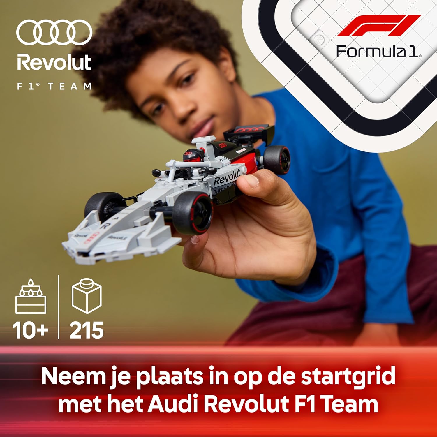 LEGO Speed Champions Audi Revolut F1 Team R26 Race Car Toy - Model Kit w/Collectible Driver Minifigure - Birthday Gift for 10+ Year Old Boys and Teenage Motorsport Fans - 77259