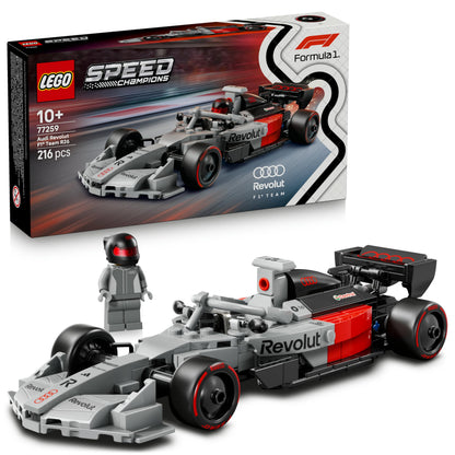 LEGO Speed Champions Audi Revolut F1 Team R26 Race Car Toy - Model Kit w/Collectible Driver Minifigure - Birthday Gift for 10+ Year Old Boys and Teenage Motorsport Fans - 77259