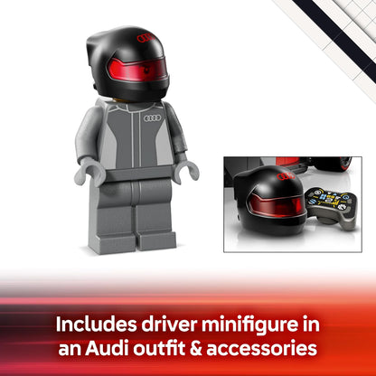 LEGO Speed Champions Audi Revolut F1 Team R26 Race Car Toy - Model Kit w/Collectible Driver Minifigure - Birthday Gift for 10+ Year Old Boys and Teenage Motorsport Fans - 77259