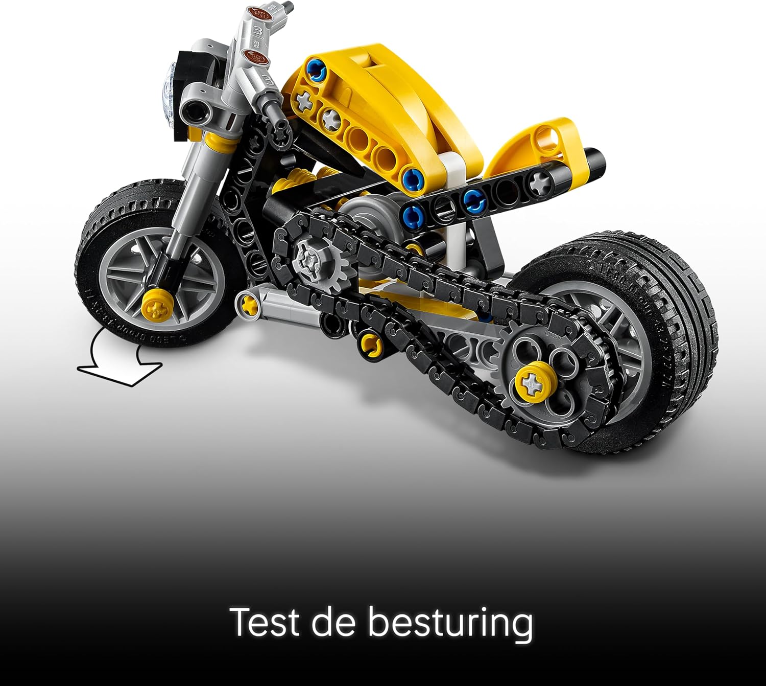 LEGO Technic Yellow Motorbike Toy - Vehicle Model Building Kit w/ 3-Piston Engine - STEM Birthday Gift for 7+ Year Old Boys & Engineering Fans - 42225