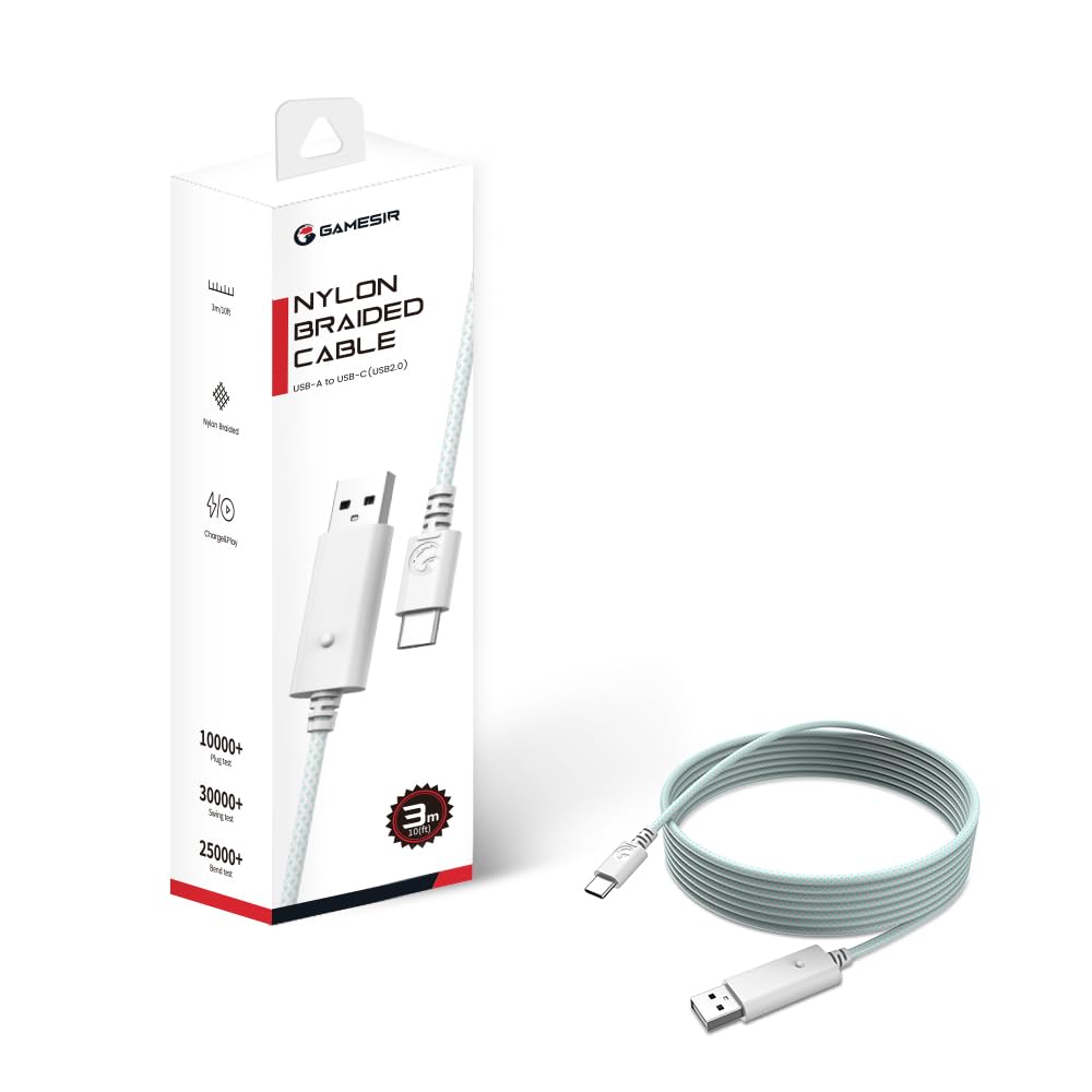 GameSir USB-C-kabel voor G7 SE, G7, T4 Kaleid (wit en cyaan)