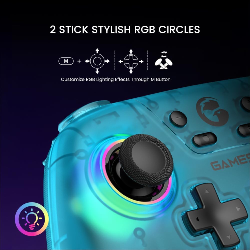 GameSir Nova Wireless Pro Controller for Switch/Lite/OLED, Switch Controller with Hall-Effect JoySticks, RGB LED, Turbo, Programmable, Motion Control, Wake Up Function(Green