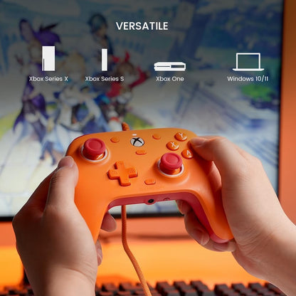 GameSir G7 SE bekabelde controller voor Xbox Series X|S, Xbox One en Windows 10/11, plug-and-play gaming-gamepad met Hall-effect-joysticks/Hall-trigger, 3,5 mm audio-aansluiting (oranje