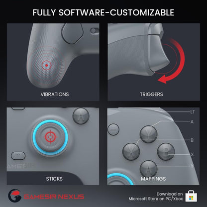 GameSir G7 SE bekabelde controller voor Xbox Series X|S, Xbox One en Windows 10/11, plug-and-play gaming-gamepad met Hall-effect-joysticks/Hall-trigger, 3,5 mm audio-aansluiting - grijs
