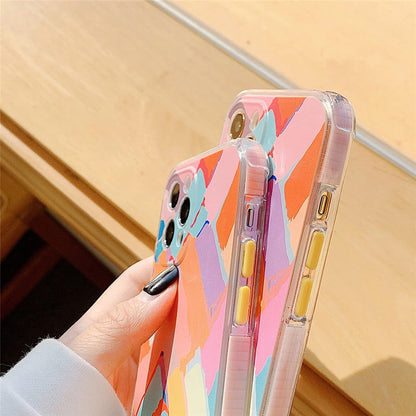 Graffiti Bumper Phone Cases for iPhone 12 11 Pro Max X XS Max XR 7 8 Plus SE 2020 12Mini 11Pro Colorful Clear Soft Back Cover-T2-for iPhone 7
