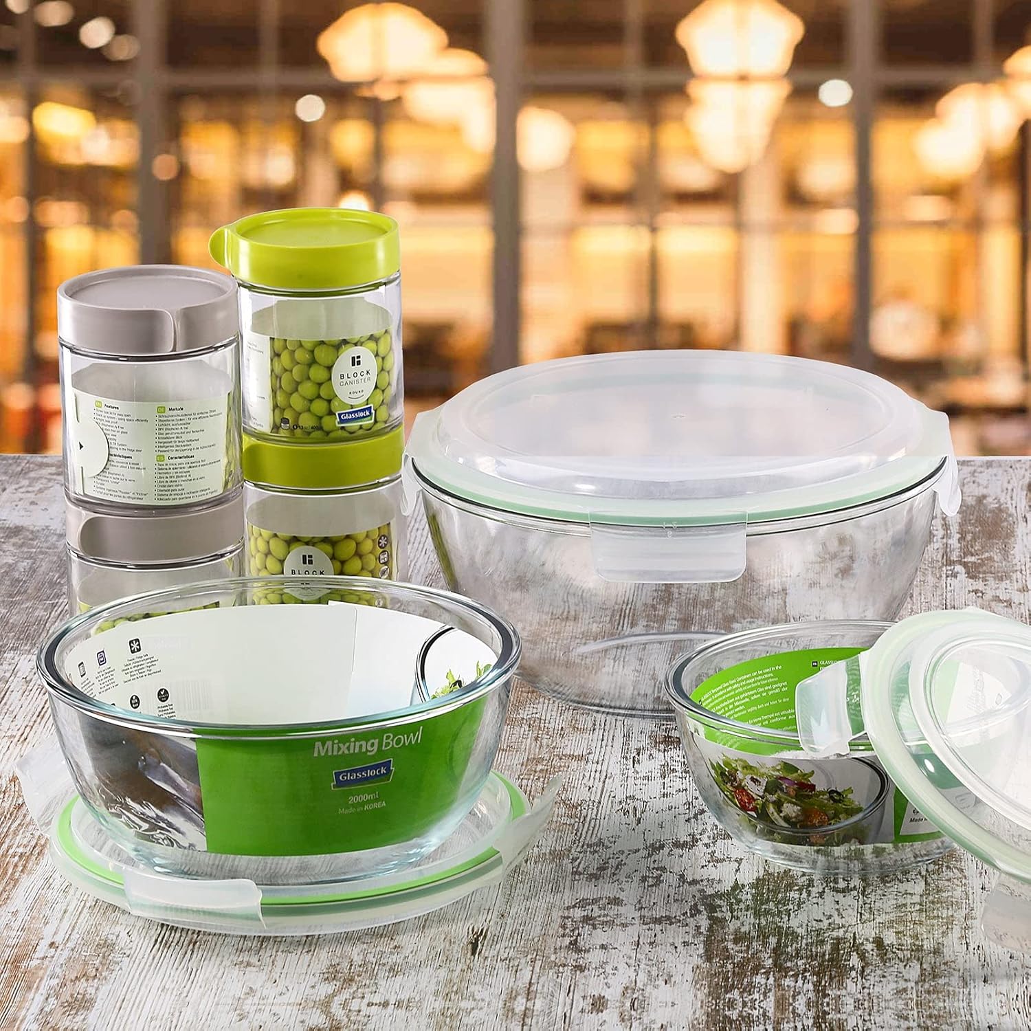 Glasslock Frischhaltedose aus Glas - Salatschüssel Typ (MBCB-100, 1L