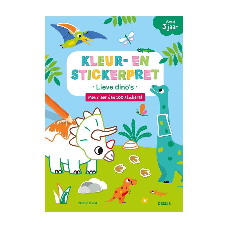 Deltas - Kleur- en Stickerpret - Lieve Dino\`s