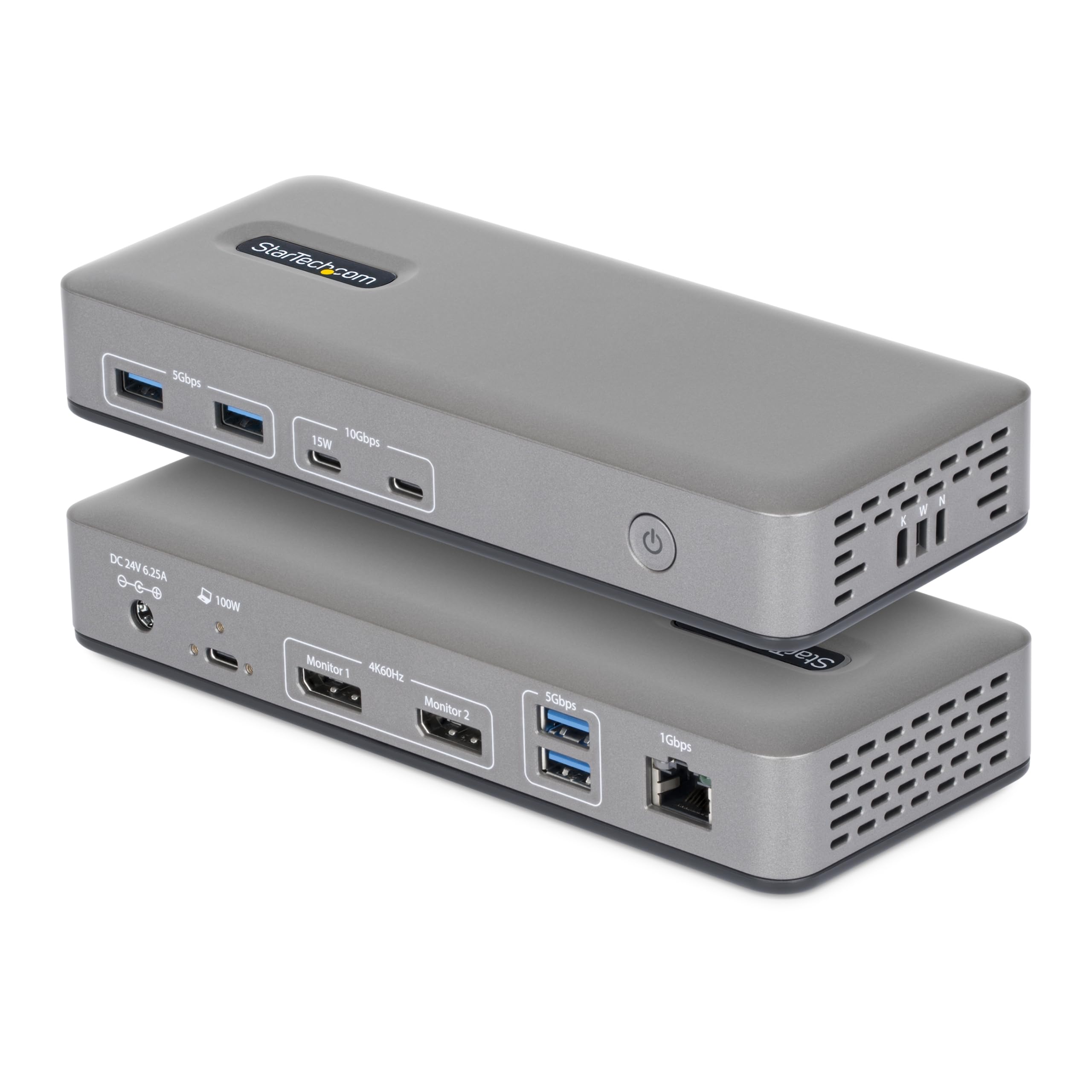 StarTech USB-C Docking Station Dual 4K 60Hz DisplayPort, 100W Power Delivery Charging, 6 USB Ports (10Gbps), Gigabit Ethernet, Driverless Windows Professional Laptop Dock (201UE-USBC-DOCK