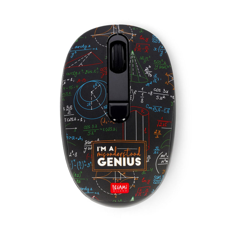 Legami - Wireless Mouse with Ultra Compact USB Receiver, Genius Theme, 3 Speed Options, ABS Material, Wireless Connection up to 10 m