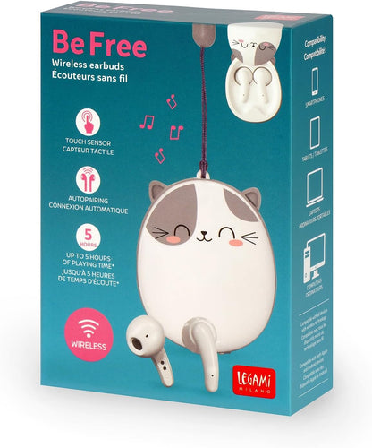 Legami Wireless Earbuds - Be Free - Kitty
