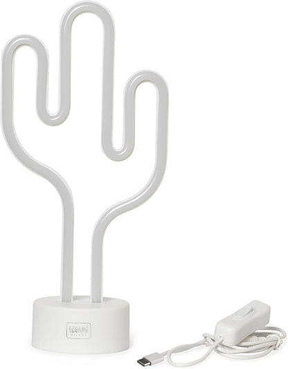 Legami - Neon Effect LED Lamp, It's a Sign, Cactus Theme, Dual Power, Type-C Cable (Included) or Batteries (not Included), Table Lamp