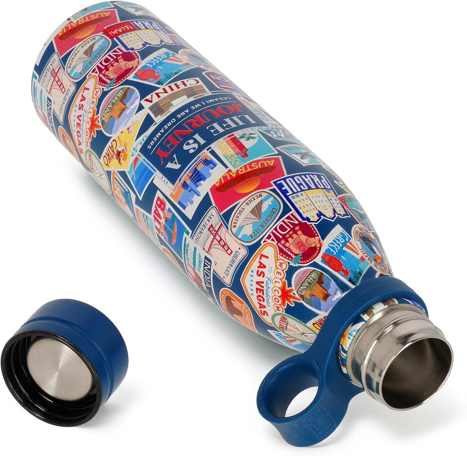 Legami - Hot & Cold Thermal Bottle, Sushi Cat, 800 ml, Airtight, 12 Hours Hot Drinks 24 Hours Cold, Removable Silicone Handle, Stainless Steel, BPA Free