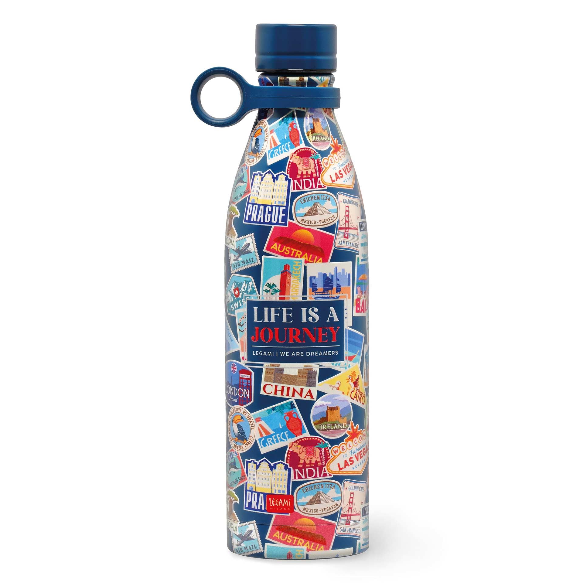 Legami - Hot & Cold Thermal Bottle, Sushi Cat, 800 ml, Airtight, 12 Hours Hot Drinks 24 Hours Cold, Removable Silicone Handle, Stainless Steel, BPA Free
