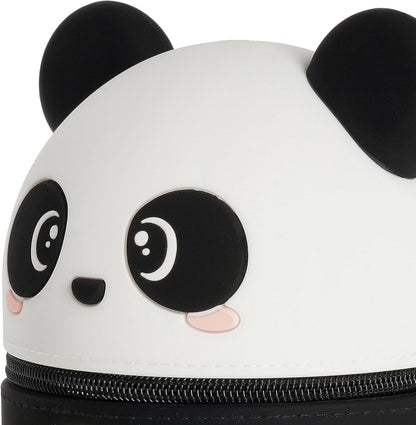 Legami - Super Kawaii Panda Pencil Case, Capacity, Holds up to 100 Erasable Pens, Soft Silicone, 13 x 19 x 13 cm
