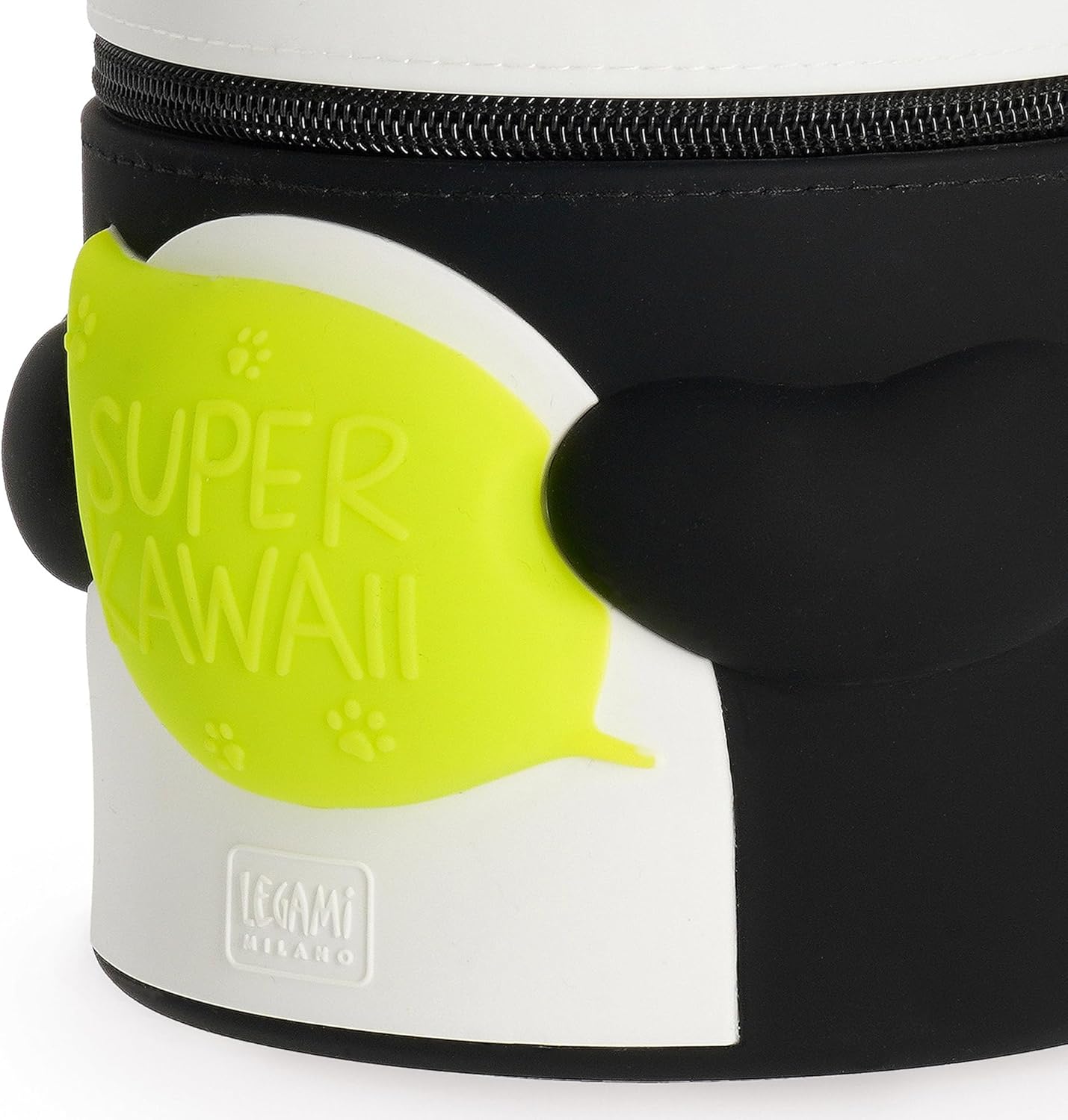 Legami - Super Kawaii Panda Pencil Case, Capacity, Holds up to 100 Erasable Pens, Soft Silicone, 13 x 19 x 13 cm