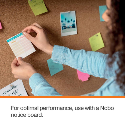 Nobo Wooden Push Pins for Notice Boards - Pack of 40, Reusable Storage Box, Ideal for Notes, Displays, and Reminders, 1915709