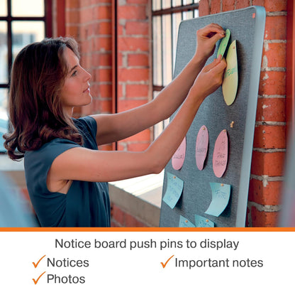 Nobo Wooden Push Pins for Notice Boards - Pack of 40, Reusable Storage Box, Ideal for Notes, Displays, and Reminders, 1915709