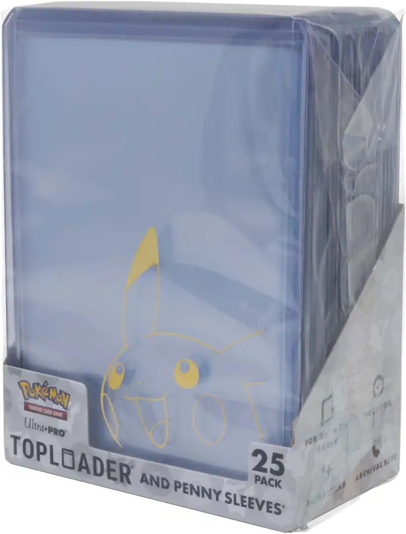 Ultra PRO - Pikachu Toploader and Penny Sleeves Combo Pack for the Pokémon Trading Card Game (25 Pack