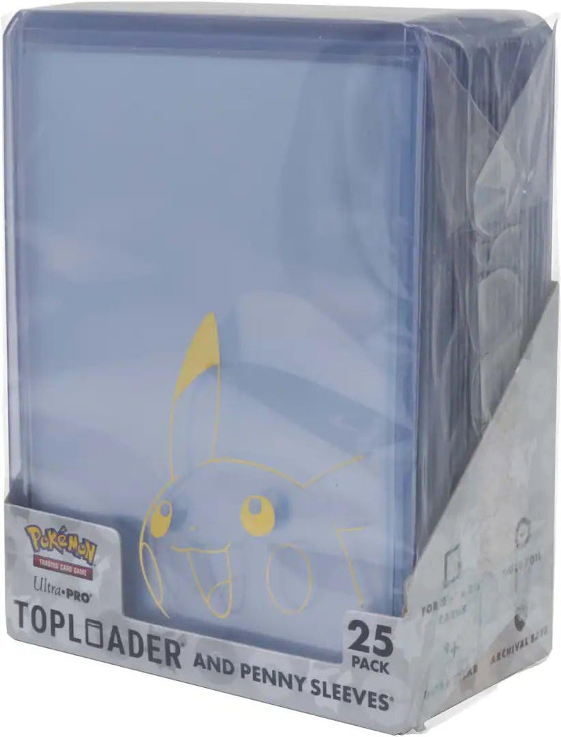 Ultra PRO - Pikachu Toploader and Penny Sleeves Combo Pack for the Pokémon Trading Card Game (25 Pack
