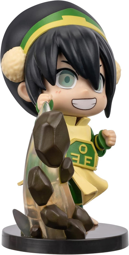 Avatar: The Last Airbender Toph - 4-Inch Mini Figure in Kawaii Style in Dynamic Pose with Display Base