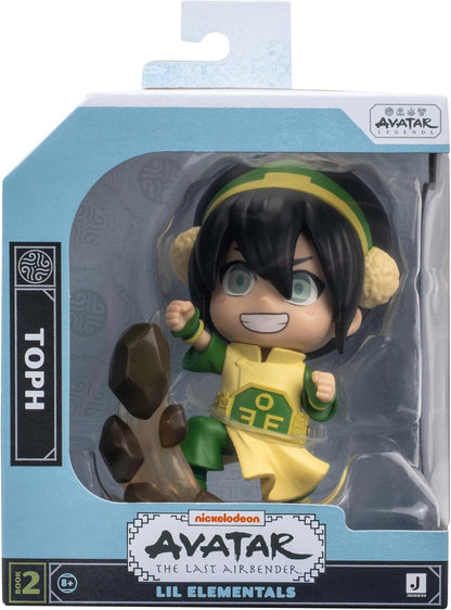 Avatar: The Last Airbender Toph - 4-Inch Mini Figure in Kawaii Style in Dynamic Pose with Display Base