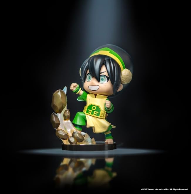 Avatar: The Last Airbender Toph - 4-Inch Mini Figure in Kawaii Style in Dynamic Pose with Display Base
