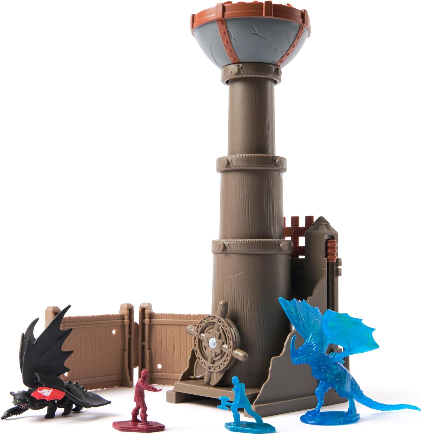 DreamWorks Dragons, Drachenzähmen leicht gemacht - Trial of Flame, Drachen-Arena Spielset, Feuerturm mit Drachen- und Wikingerfiguren, spannendes Abenteuer- und Rollenspiel für Kinder ab 4 Jahren