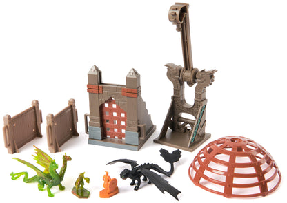 Dreamworks Dragons, Trial of Flame, World of Berk: Dragon Capture Playset, 2 Dragon Figures with 2 Viking Figures, Playset for Kids for Ages 4 and up