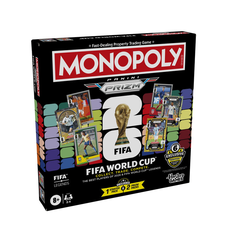 Monopoly Panini Prizm: FIFA World Cup Game I Football Board Game with Monopoly Panini Prizm FIFA World Cup 2026 Trading Cards I Ages 8+ - English Version Main Game