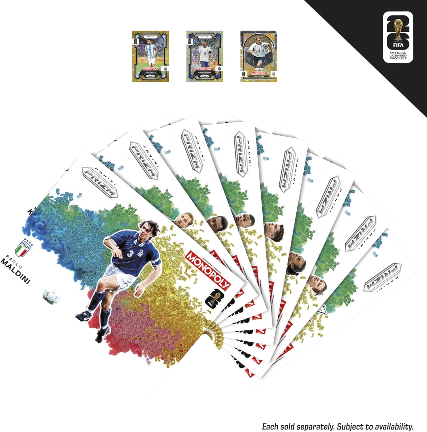 Monopoly Panini Prizm: FIFA World Cup Game I Football Board Game with Monopoly Panini Prizm FIFA World Cup 2026 Trading Cards I Ages 8+ - English Version Main Game
