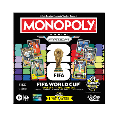 Monopoly Panini Prizm: FIFA World Cup Game I Football Board Game with Monopoly Panini Prizm FIFA World Cup 2026 Trading Cards I Ages 8+ - English Version Main Game