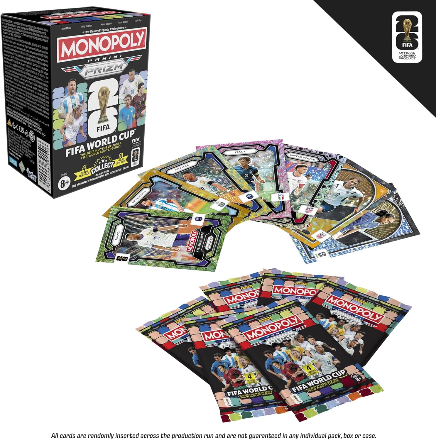 Monopoly Panini Prizm: FIFA World Cup Trading Cards Booster Box | Current Stars and FIFA WORLD CUP Legends | Presents for Football Fans