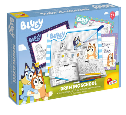 Lisciani - Bluey -École de Coloriation et de Dessin - Kit Créatif - 4 Tableaux Noirs et Autocollants - Prêt pour l’Aventure - À partir de 3 Ans - Fabriqué en Italie