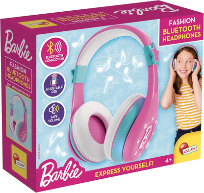 Lisciani - BARBIE Fashion Bluetooth Headphones - Audio Accessory for Children - Pink - Adjustable Comfort - Wireless Connection - For BARBIE Fans - Children aged 4 and upwards