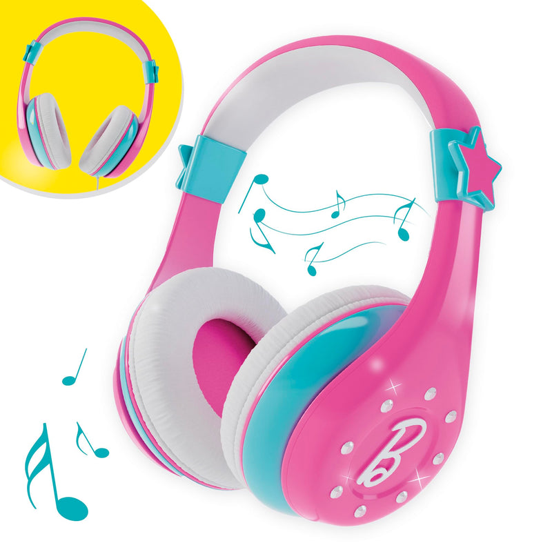 Lisciani - BARBIE Fashion Bluetooth Headphones - Audio Accessory for Children - Pink - Adjustable Comfort - Wireless Connection - For BARBIE Fans - Children aged 4 and upwards