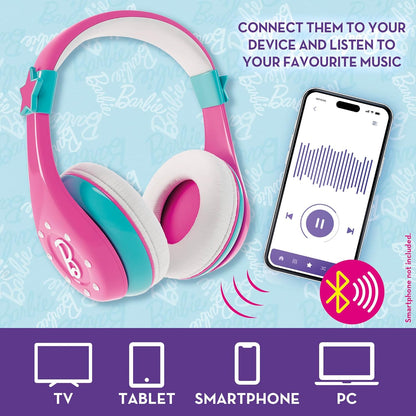 Lisciani - BARBIE Sound Your Style - Bluetooth Microphone with Speaker - Pink - Children's Karaoke Set - Music and Vocals - Smartphone Connectivity - Multicolour Light Effect - Children aged 4 and up