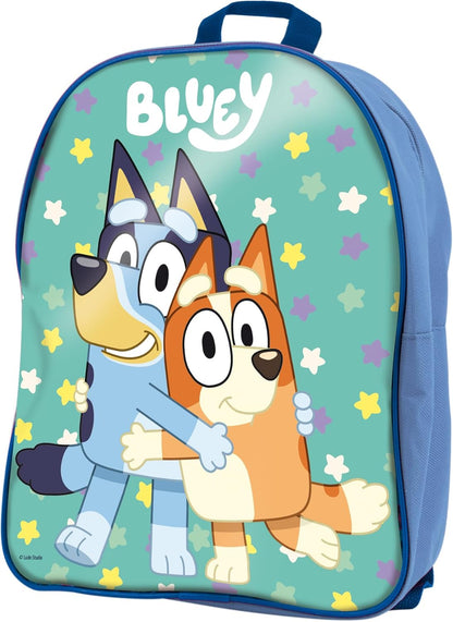 Lisciani - BLUEY - SAC A DOS avec Kit de Coloriages et Dessins pour Enfants dès 3 Ans - Kit Loisirs Créatifs avec Livret Coloriages, Stickers, Feutres et Ardoises Effaçables - Fabriqué En Italie