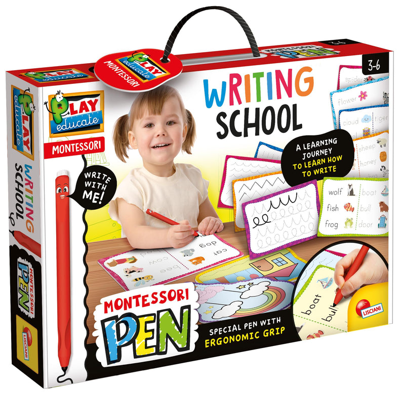 Lisciani - Montessori Writing School Pen for Kids Ages 3 to 6 - Educational Kit for Learning to Write - With Reusable Slates - Fine Motor Development Tool - Montessori-Inspired Learning