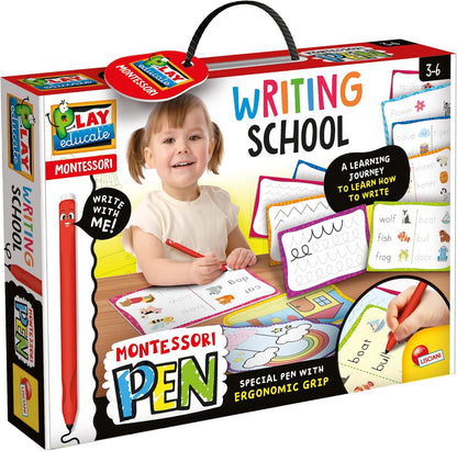 Lisciani - Montessori Writing School Pen for Kids Ages 3 to 6 - Educational Kit for Learning to Write - With Reusable Slates - Fine Motor Development Tool - Montessori-Inspired Learning